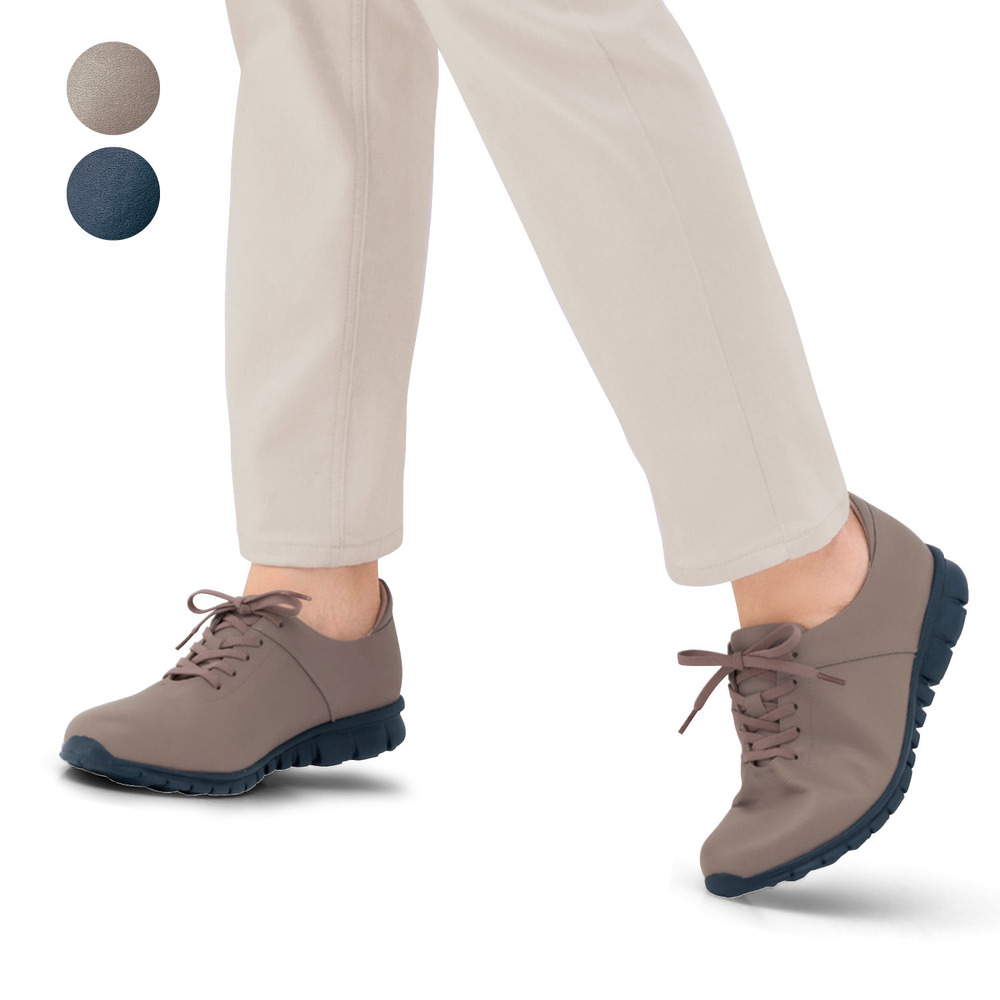 【花笑むとき/hana emu toki】外反母趾でもゆったり履ける本革スニーカー 【花笑むとき/hana emu toki】外反母趾でもゆったり履ける本革スニーカー