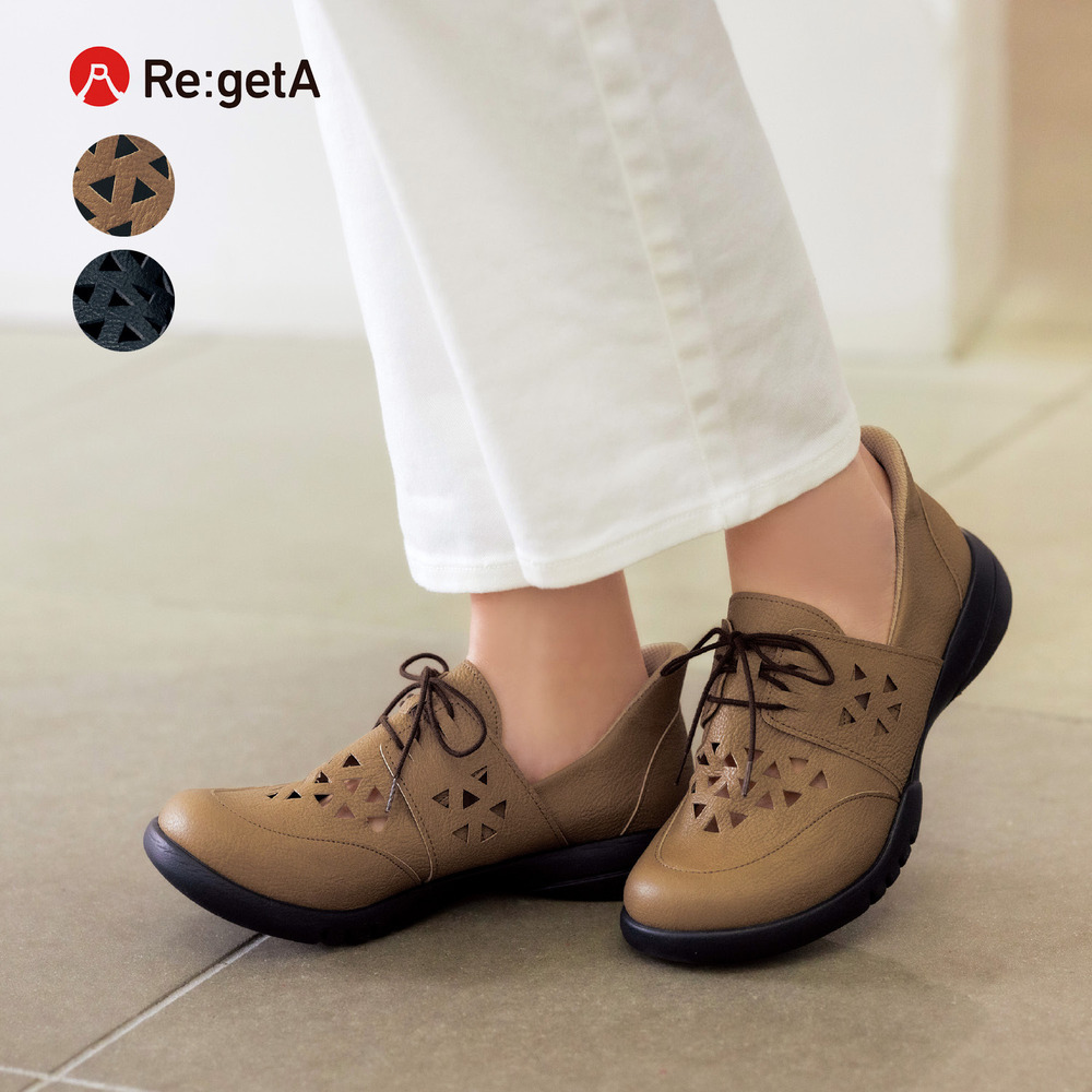 【リゲッタ/Re:getA】すぽっと履ける パンチングスリッポン