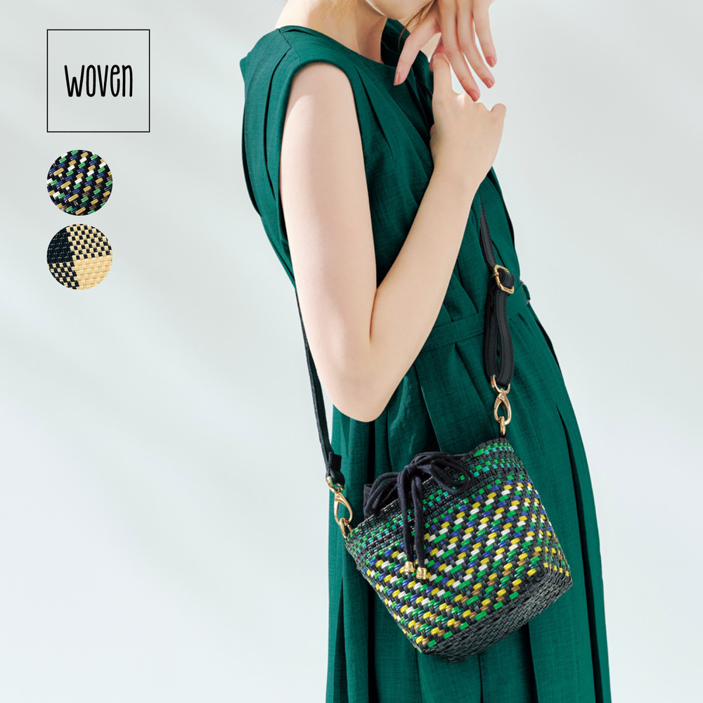 【ウーブン/WOVEN】ショルダー本革のミニメルカドバッグ[メキシコ製]