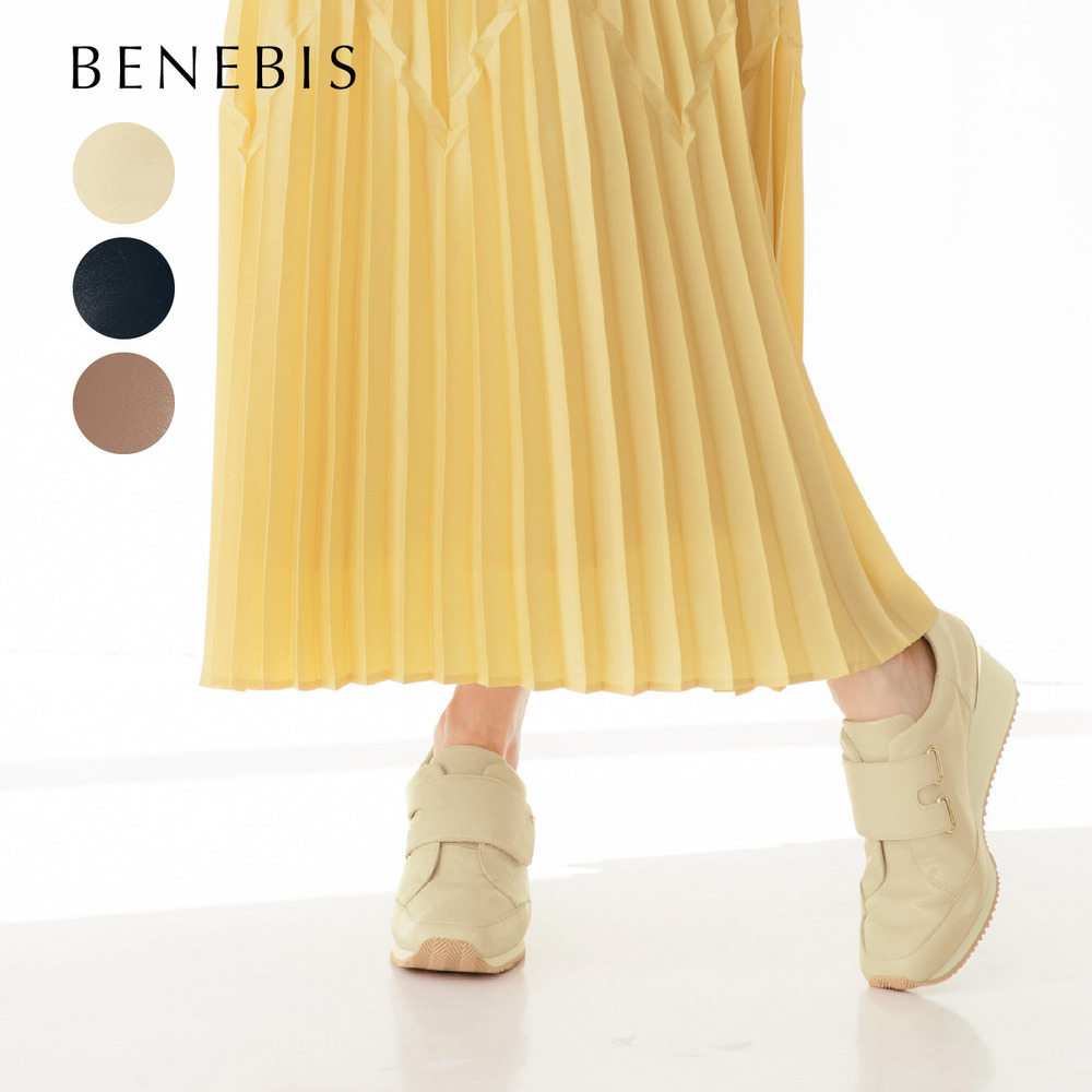 【ベネビス/BENEBIS】美脚本革ヒールアップスニーカー 【ベネビス/BENEBIS】美脚本革ヒールアップスニーカー