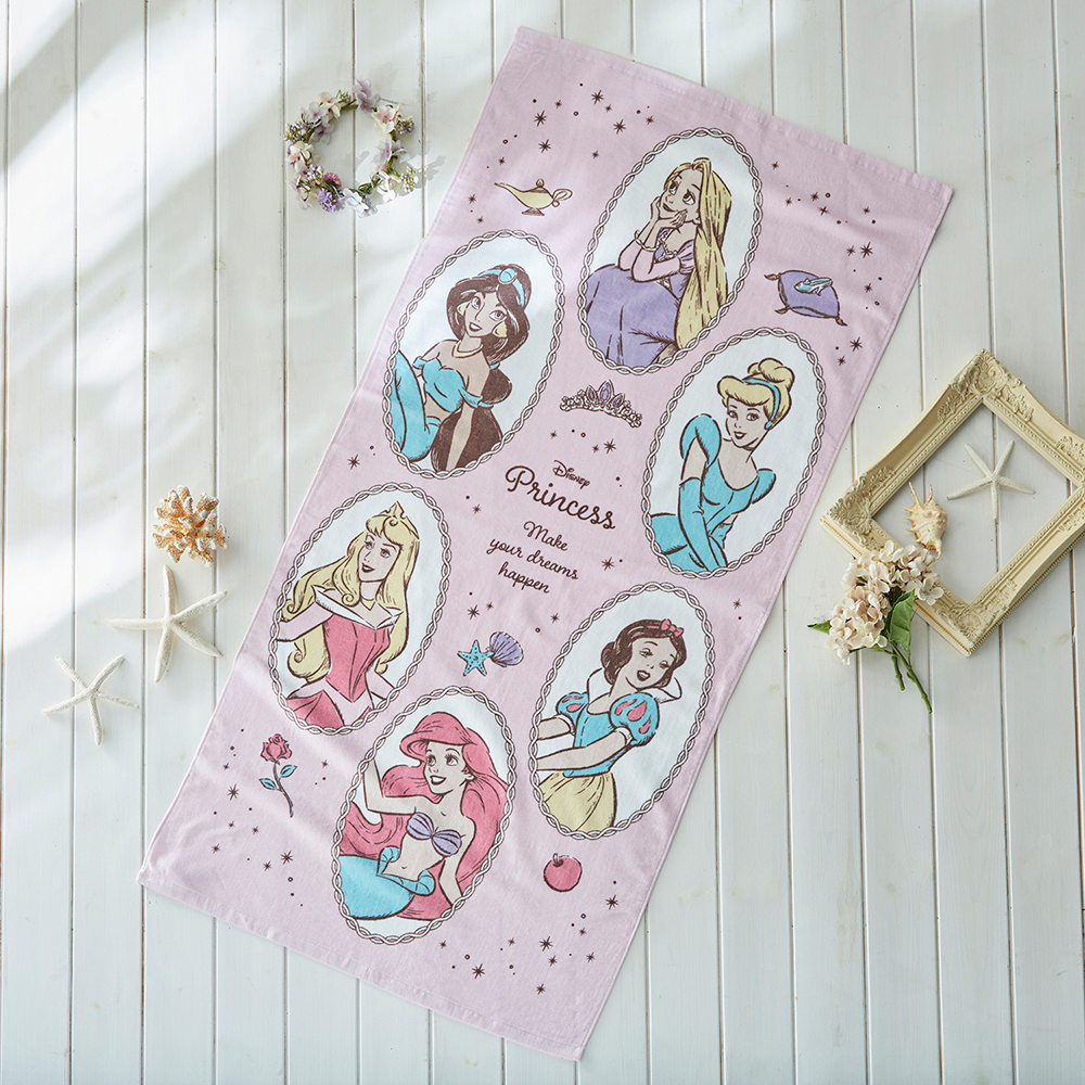 【ディズニー/Disney】ブランケットとしても使えるビッグタオル「ディズニープリンセス」