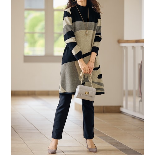 ジャカードニットワンピースチュニック