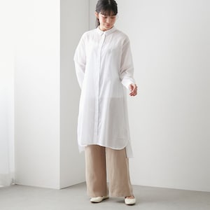 【ベルメゾン】ドビーストライプ×無地シャツワンピース