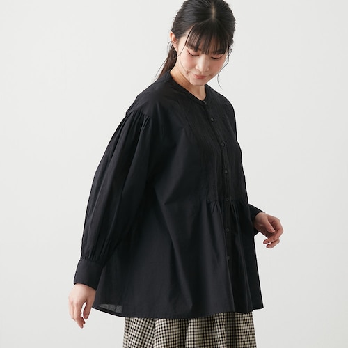 プサム刺繍前開きブラウス