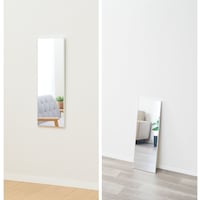 ホワイト/３０×９０ｃｍ（左：壁掛け時、右：立てかけ時）