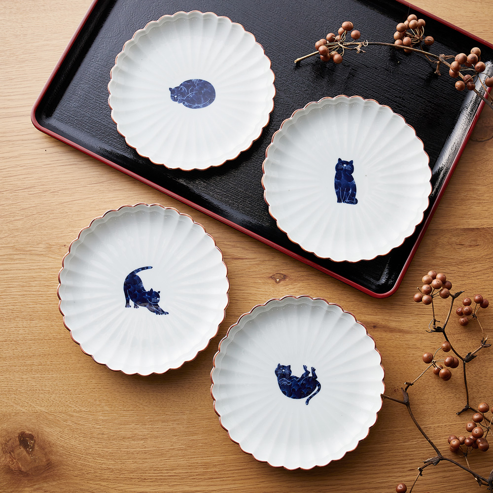 【ベルメゾン】波佐見焼 呉須猫の取り皿 【食洗機/電子レンジ対応】 【ベルメゾン】波佐見焼 呉須猫の取り皿 【食洗機/電子レンジ対応】