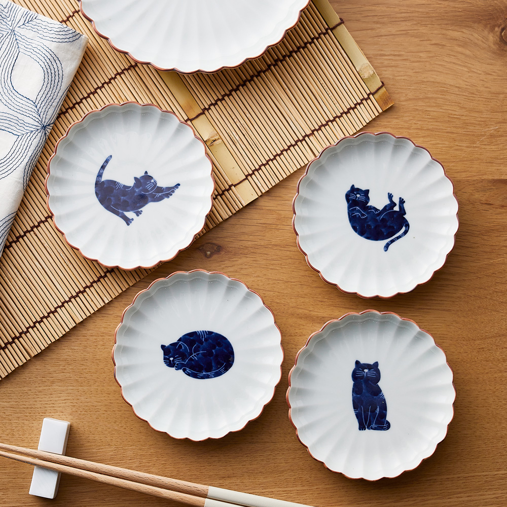 【ベルメゾン】波佐見焼 呉須猫の小皿 【食洗機/電子レンジ対応】 【ベルメゾン】波佐見焼 呉須猫の小皿 【食洗機/電子レンジ対応】