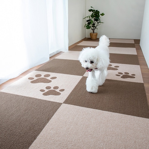 撥水加工付き吸着ジョイントタイルマット16枚セット 【アクセントマット２枚】＜約45×45cm＞