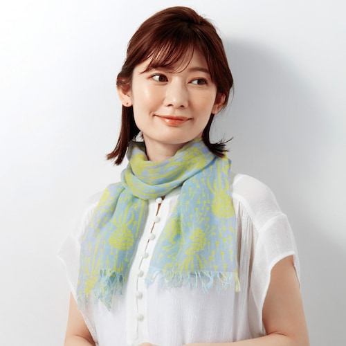 【定期お届け】 「竹久夢二」大正モダンのレトロ柄が素敵なさらさら薄手ガーゼスカーフ ：3回シリーズ