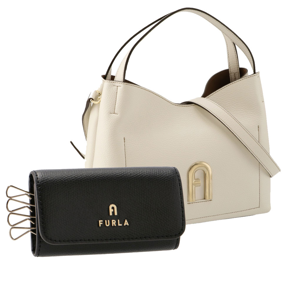 【フルラ/FURLA】本革ショルダーバッグ & 本革キーケース2点セット