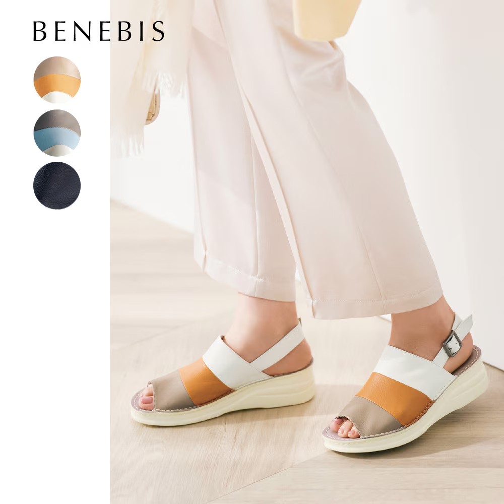 【ベネビス/BENEBIS】本革フットベッドコンビサンダル[日本製]【復刻】