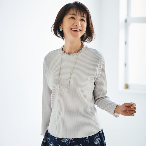 東レシルック 綿混長袖プルオーバー（日本製）