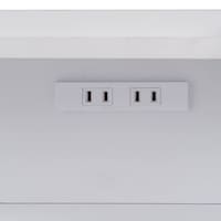 コンセント部アップ　ホワイト/カウンターデスク、ルーター収納