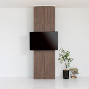 【ベルメゾン】【高さ1cmピッチオーダー】天井突っ張り式収納付き壁掛けテレビスタンド