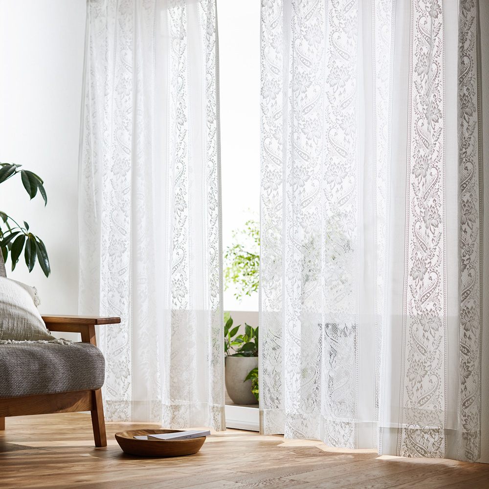 【ベルメゾン】【99サイズ】花粉キャッチレースカーテン