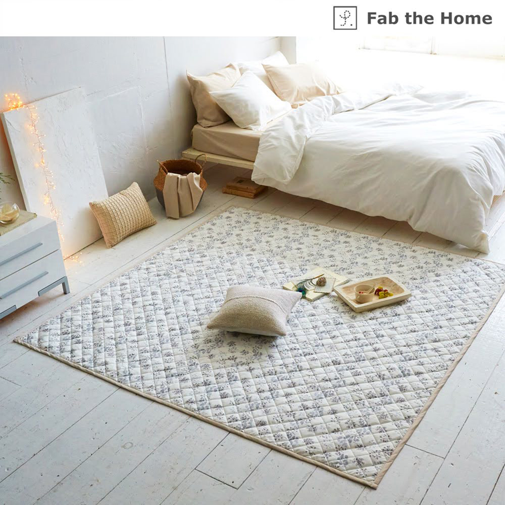 【ファブザホーム/Fab the Home】綿素材を使ったリーフ柄のキルトラグ
