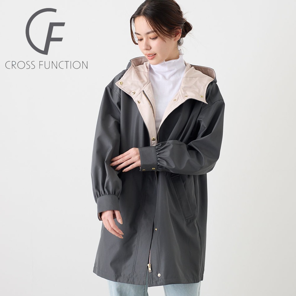 【クロスファンクション/CF】配色ボンディングモッズコート