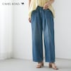 【キャメルロード/CAMEL ROAD】タックワイドストレートデニムパンツ