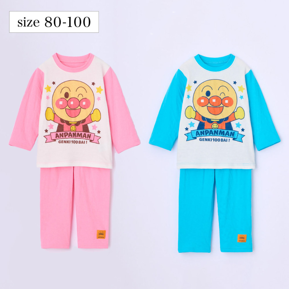 【アンパンマン】アンパンマン ビッグプリントパジャマ【ベビーパジャマ 長袖】