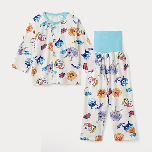 アンパンマン 前開き総柄パジャマ【ベビーパジャマ 長袖】