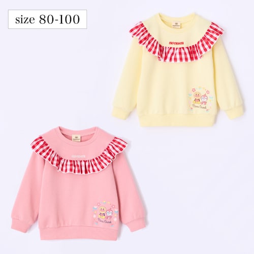 アンパンマン ギンガム フリルスウェットシャツ【ベビー服】