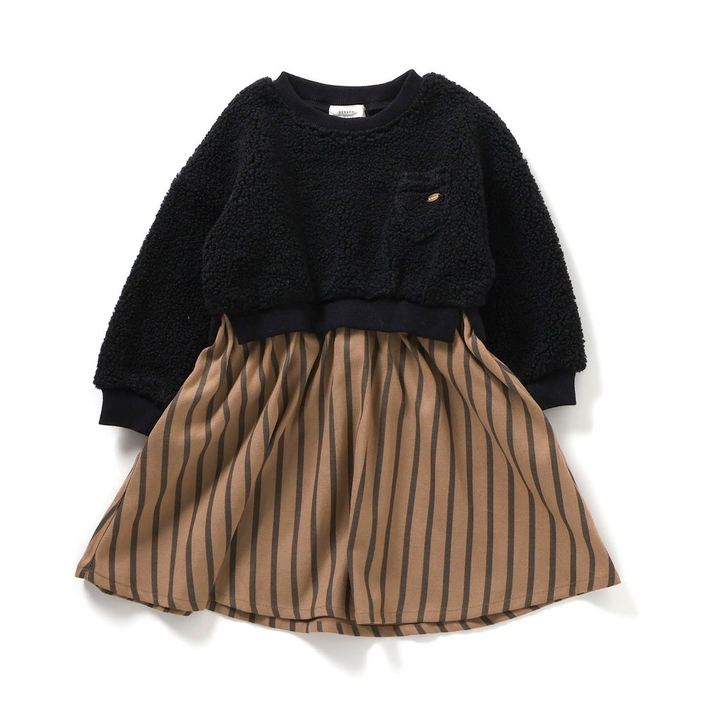 【セラフ/Seraph】冬のおでかけに ボアドッキングワンピース【子供服】