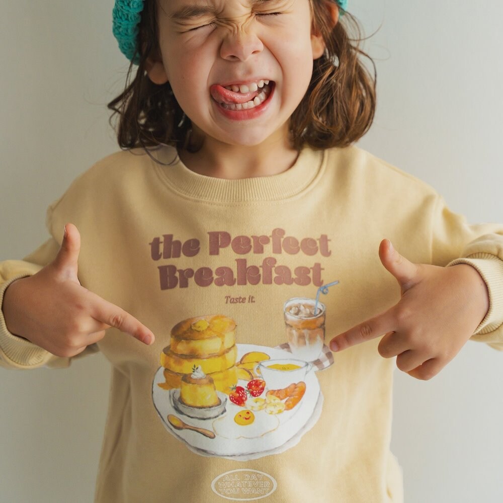 ＜ベルメゾン＞p.premier 朝ごはんはパンケーキ裏起毛スウェット【子供服】
