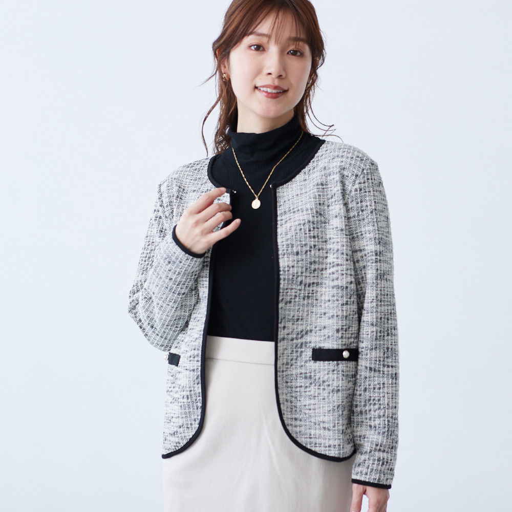 【ベルメゾン】ミックスツイードジャケット