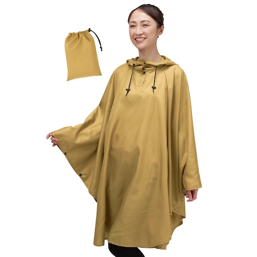 スッポリ被れる軽量レインポンチョ 無地