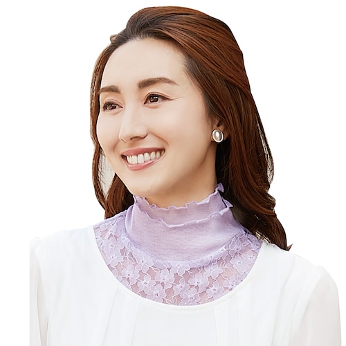 衿もとシルクのレースネックカバー３色組