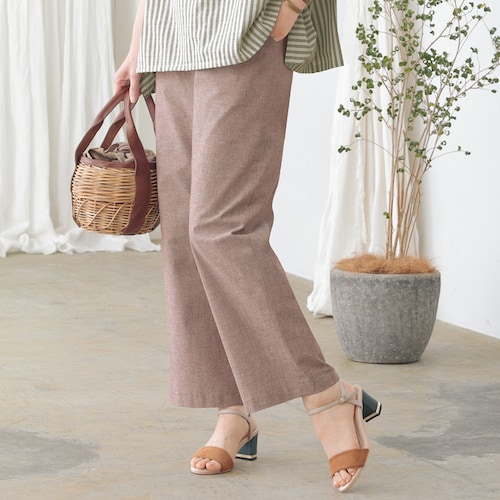 播州織杢調セミワイドパンツ