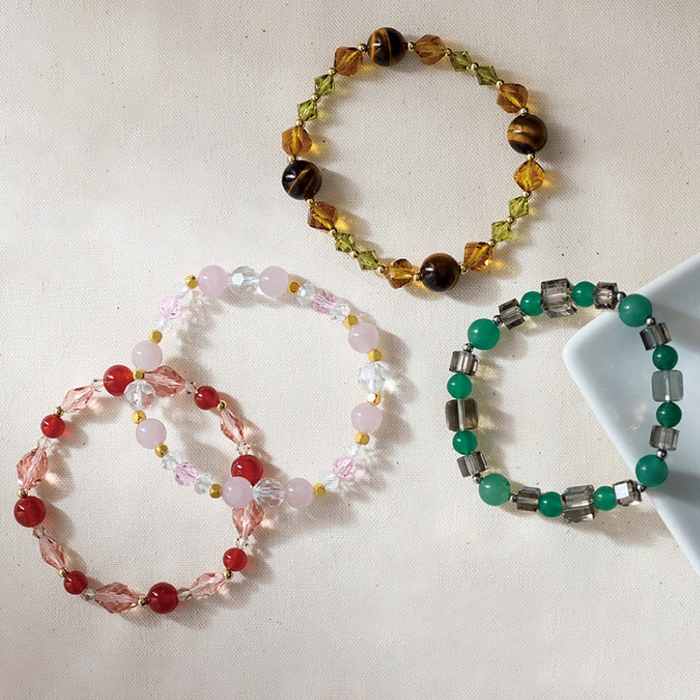 【くららぼ】天然石とガラスビーズのブレスレット手作りキット