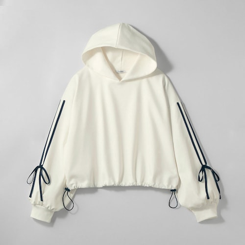 袖ラインリボンプルパーカ 【子供服】