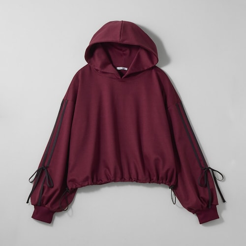 袖ラインリボンプルパーカ 【子供服】