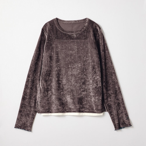 シアークラッシュベロアプルオーバー＆綿混リブキャミソールセット 【子供服 長袖】