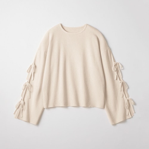 袖リボンニットプルオーバー 【子供服 長袖】