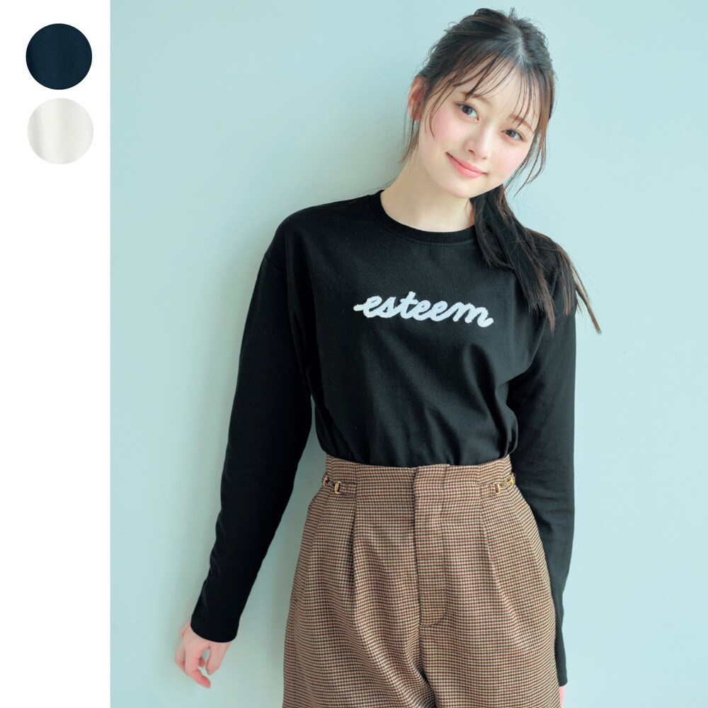 【パペル ラピス/Papel lapiz】サガラ刺繍タフ綿素材長袖Tシャツ 【子供服】