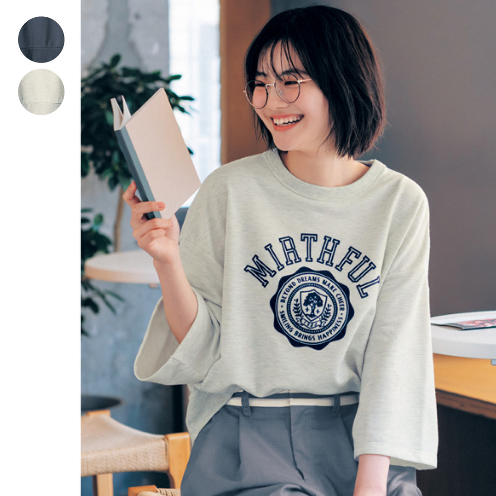 【STANDARD me】フロッキープリントミニ裏毛七分袖プルオーバー 【子供服】 【STANDARD me】フロッキープリントミニ裏毛七分袖プルオーバー 【子供服】
