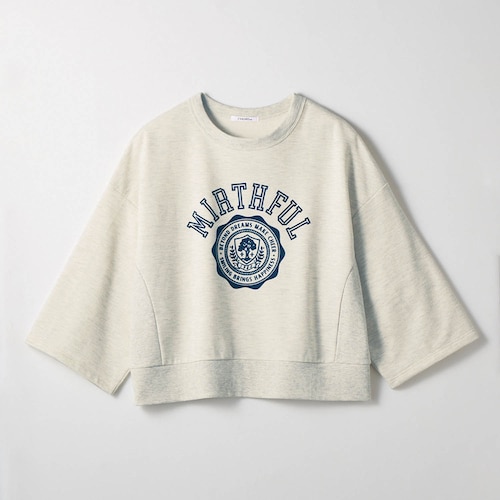 フロッキープリントミニ裏毛七分袖プルオーバー 【子供服】