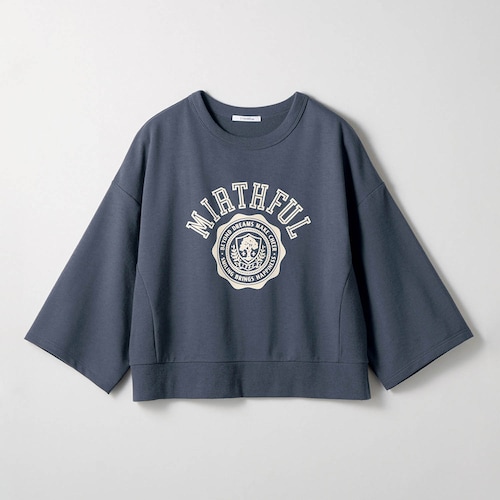 フロッキープリントミニ裏毛七分袖プルオーバー 【子供服】