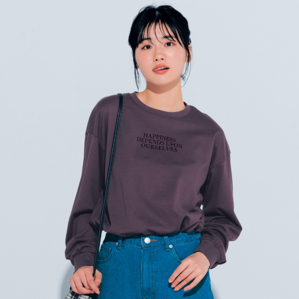 【STANDARD me】袖口リブロゴプリント綿素材長袖Tシャツ 【子供服】 【STANDARD me】袖口リブロゴプリント綿素材長袖Tシャツ 【子供服】