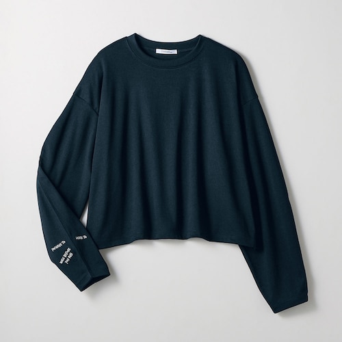 刺繍カーブ袖ショート丈プルオーバー 【子供服 長袖】