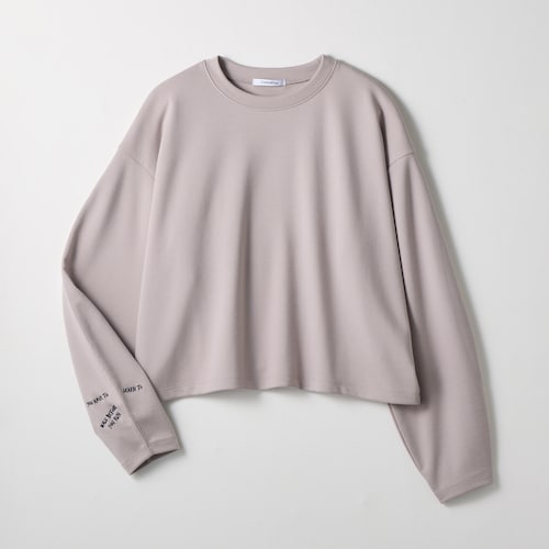 刺繍カーブ袖ショート丈プルオーバー 【子供服 長袖】