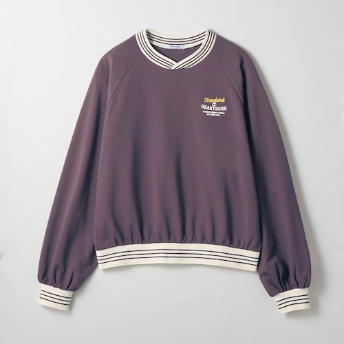 ラインリブラグラン切替えミニ裏毛プルオーバー 【子供服 長袖】