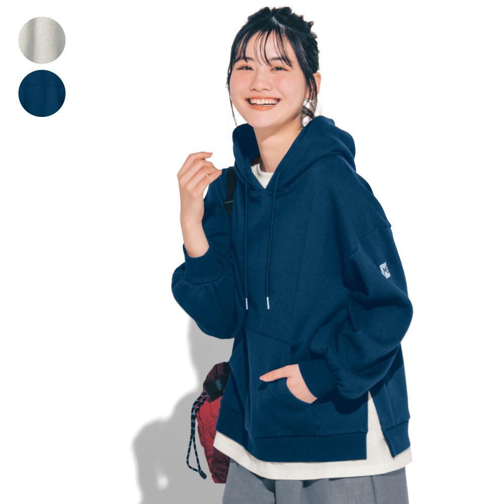 【STANDARD me】レイヤード風ヘビーウェイト綿裏毛プルパーカ 【子供服】