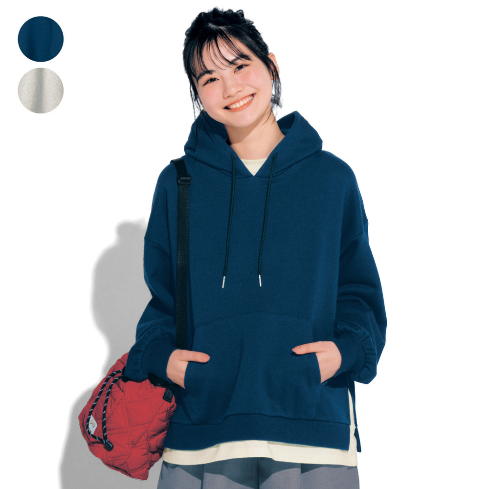 【STANDARD me】レイヤード風ヘビーウェイト綿裏毛プルパーカ 【子供服】 【STANDARD me】レイヤード風ヘビーウェイト綿裏毛プルパーカ 【子供服】