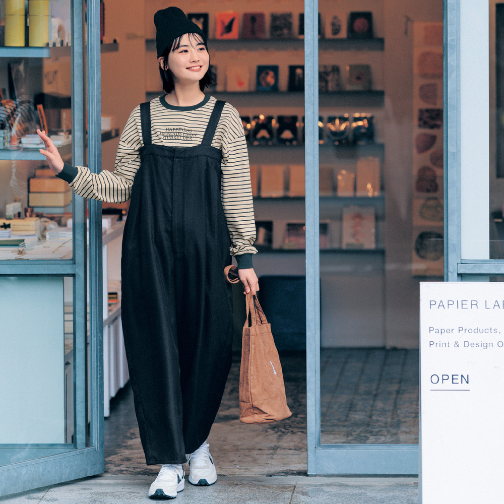 【STANDARD me】フロントタックコクーンシルエットベアサロペット 【子供服】 【STANDARD me】フロントタックコクーンシルエットベアサロペット 【子供服】