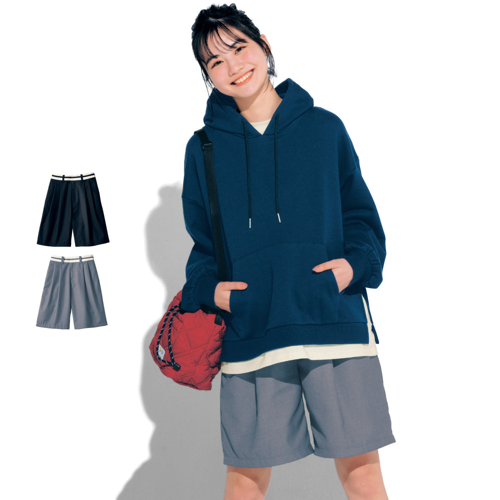 【STANDARD me】配色マーベルトデザインタックハーフパンツ(ウエスト調節可) 【子供ズボン】 【STANDARD me】配色マーベルトデザインタックハーフパンツ(ウエスト調節可) 【子供ズボン】