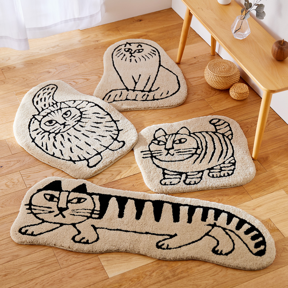 【リサ・ラーソン/Lisa Larson】モノトーン調リサ・ラーソンのダイカットマット[日本製]