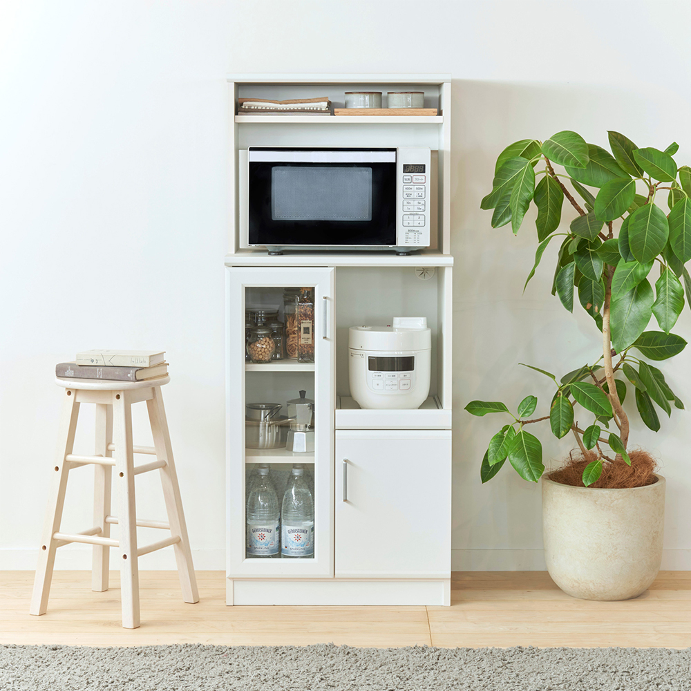 【ベルメゾン】シンプルに揃える家電収納ミドルキャビネット